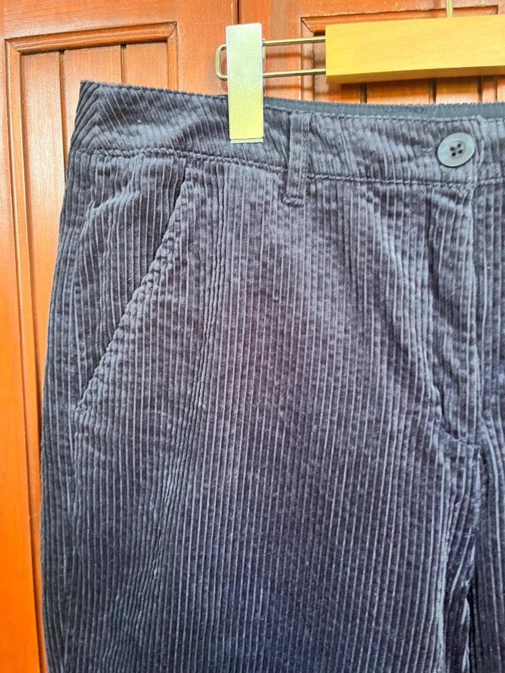 Seasalt Cornwall Asphodel Navy Blue Crop Wide Leg Corduroy Pants Size 10 - Picture 4 of 9